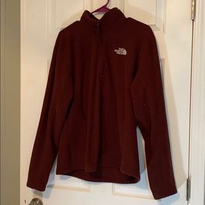 Men’s north face zip up pullover large brown
